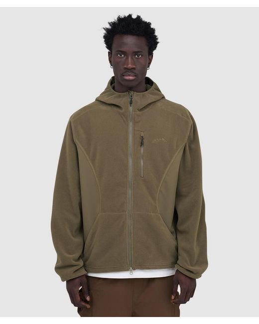 Mellow Clo Green Canopy Fleece Jacket for men