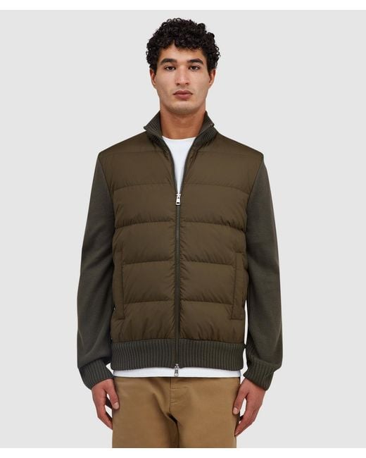 Moncler Green Padded Wool Jacket (Khaki for men