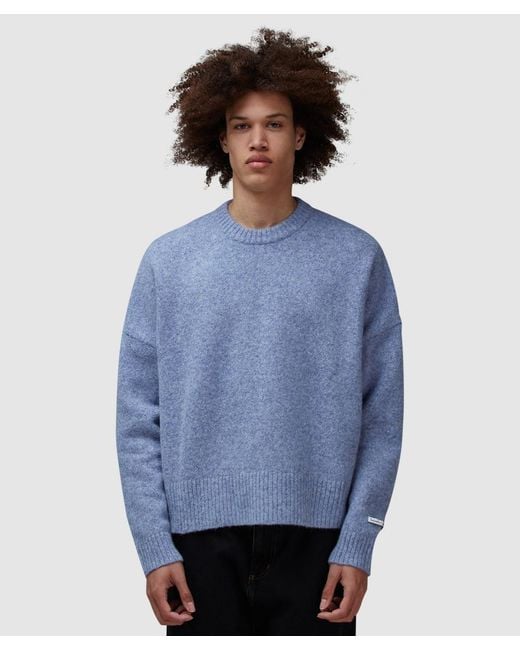 About Blank Blue Mohair Knitted Logo Sweater for men