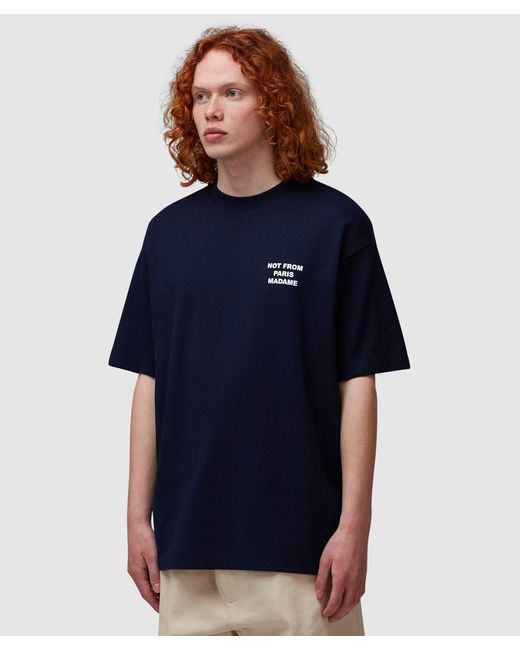 Drole de Monsieur Blue Slogan T-Shirt for men