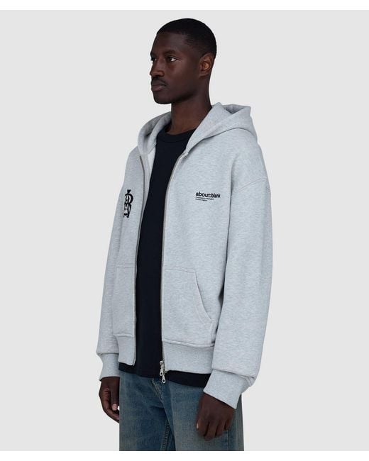 About Blank Blue Dual Logo Zip Hoodie Marl for men
