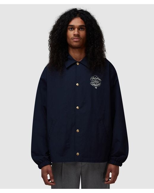 Drole de Monsieur Blue Vine Slogan Coach Jacket for men