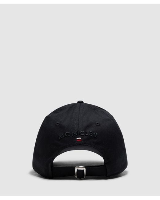 Moncler Black Tri Logo Baseball Cap
