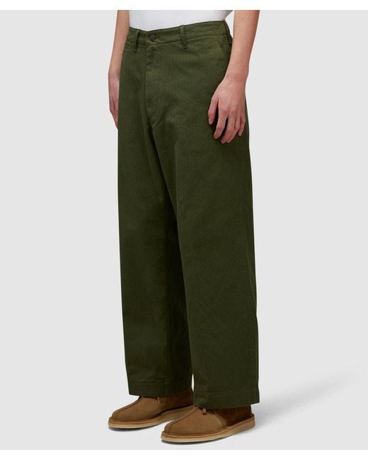 Beams Plus Green Mil Herringbone Pant for men