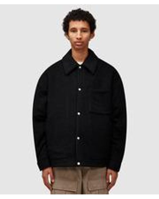 Cole Buxton Black Wool Overshirt for men