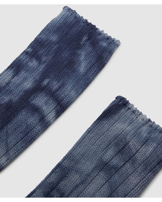 Anonymous Ism Blue Uneven Dyed Crew Sock