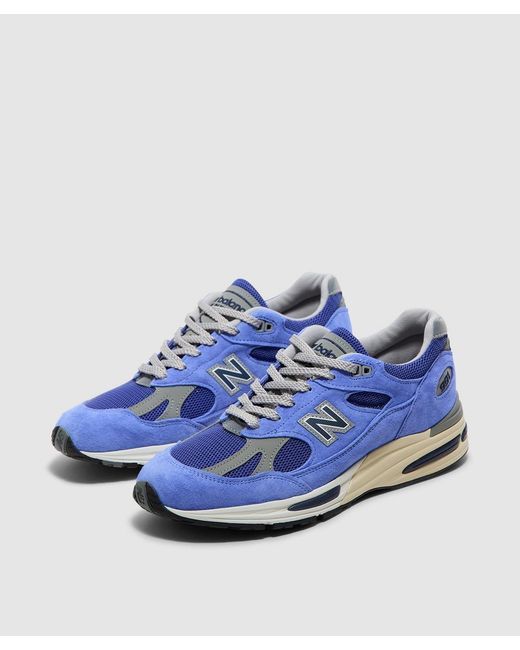 New Balance Blue Miuk 991V2 Sneaker (Baja Deep Ultramarine for men