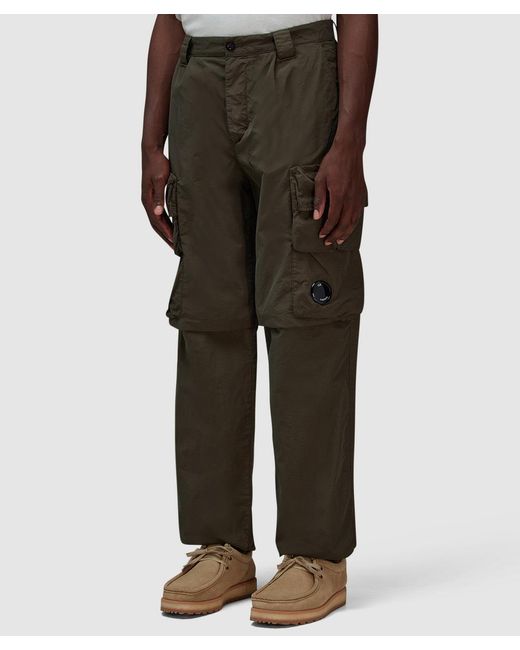 C P Company Green Flatt Nylon Cargo Pant for men