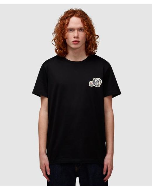 Moncler Black Double Badge T-shirt for men