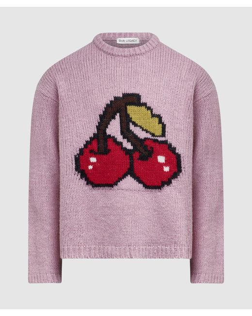 Our Legacy Pink Sonar Candyfloss Cherry Acrylic Knit for men