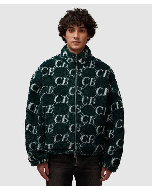 Cole Buxton Green Cb Monogram Fleece Jacket for men