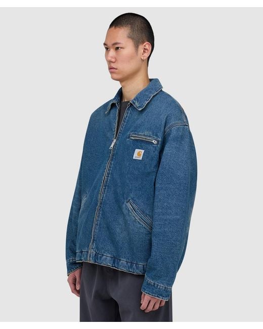 Carhartt Blue Detroit Jacket Grind Wash for men