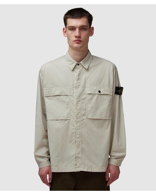 シャツ STONE  LightCotton Tela PARACADUTE Stone Island Tela Paracadute Overshirt in Gray for Men | Lyst