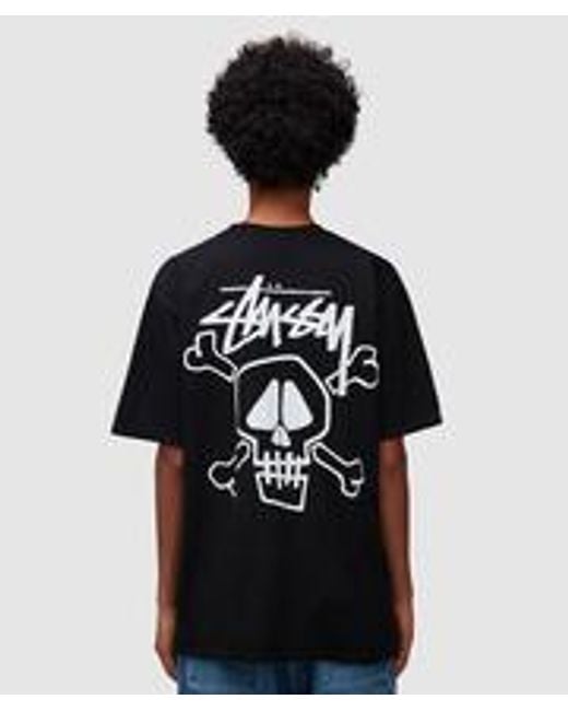 ★関税込★Stussy★Stussy Bones Stock T-Shirt Black★ Stussy Skull & Bones Pigmented Dyed T-shirt in Black for Men