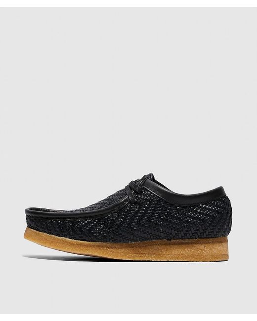 Clarks Black Raffia Wallabee Shoe for men