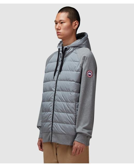 Canada Goose Gray Hybridge Huron Full Zip Hooded Jacket (Stone Heather for men