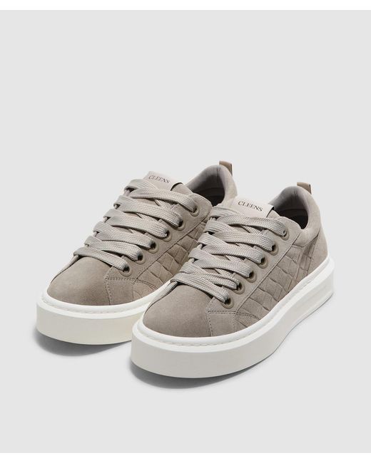 Cleens Natural Ace Suede Sneaker (Greige for men