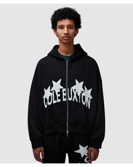 Cole Buxton Black 4 Star Zipped Hoodie for men
