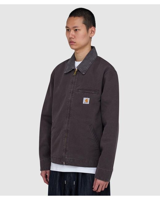 Carhartt Blue Detroit Jacket (Shale Shale Stone Canvas for men
