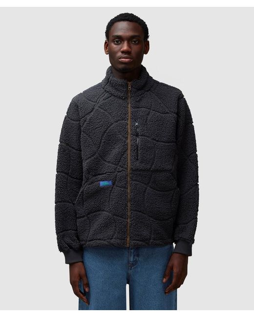 Dime Coverstitch Sherpa Fleece Jacket in Blue for Men | Lyst UK