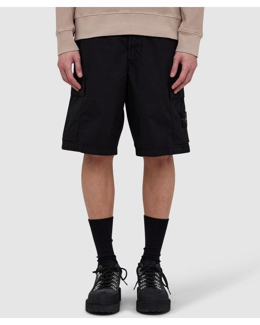 Stone Island Black Stretch Tela Paracadute Short for men