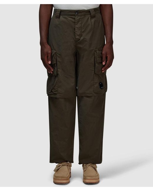 C P Company Green Flatt Nylon Cargo Pant for men