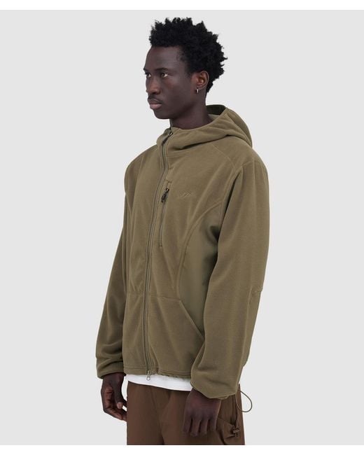 Mellow Clo Green Canopy Fleece Jacket for men