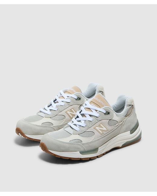 New Balance White Mius 992 Sneaker (Olivine for men