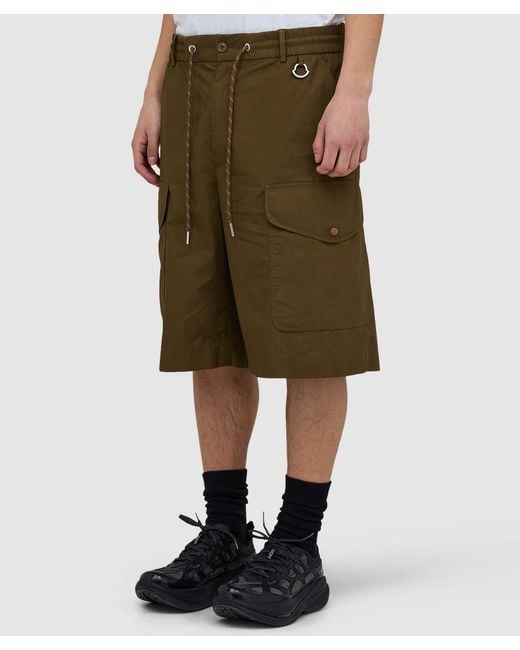 Moncler Green Logo Nylon Cargo Short for men