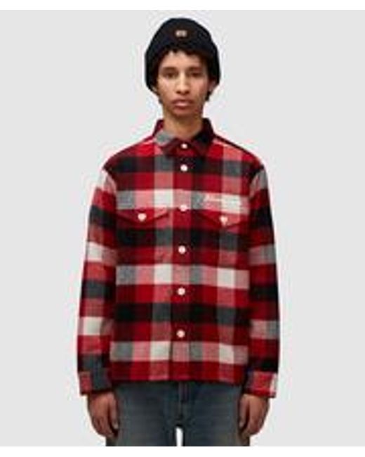 Human Made Red Beaverlock Check Wool Shirt for men