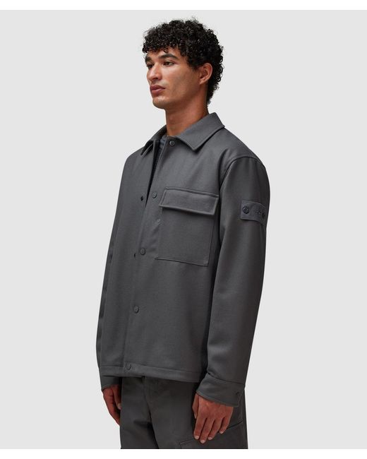Stone Island Gray Ghost Nylon Wool Overshirt (Dark for men