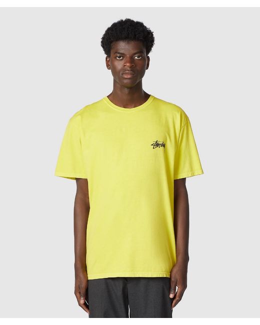 Stussy Yellow 8 Ball Pig Dyed T-shirt for men