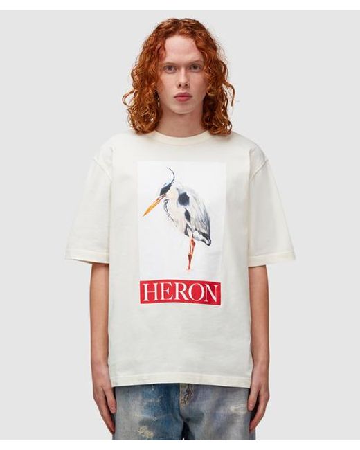 Heron Preston White Heron Bird Painted T-shirt for men
