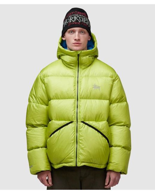 Stussy Green Micro Ripstop Down Parka Jacket for men