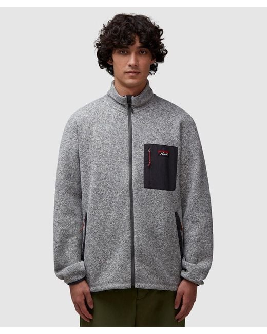 NANGA Gray Polartec Fleece Zip Jacket for men
