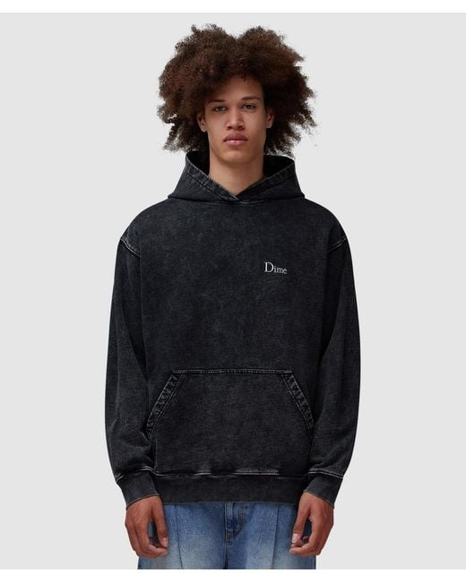 Dime Blue Classic French Terry Hoodie (Faded for men