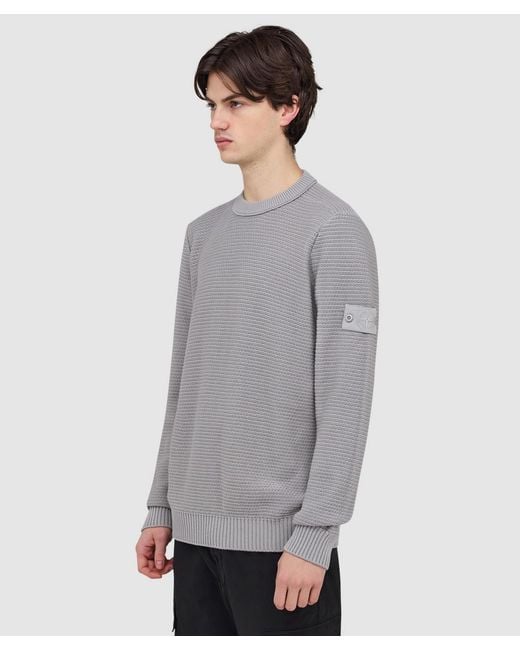 Stone Island Gray Ghost Cotton Cashmere Sweater (Dust for men