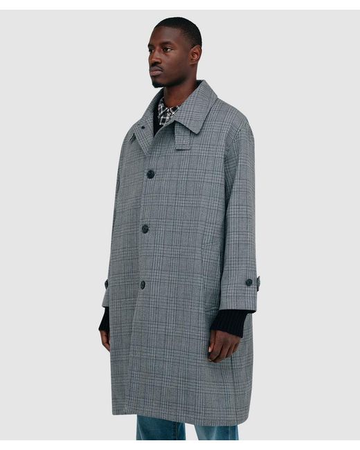mfpen Blue Client Coat Glen Check for men