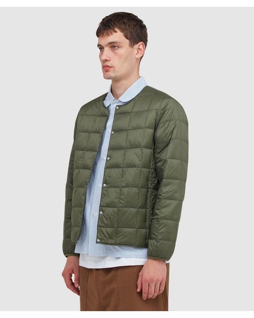 Taion Green Crewneck Button Down Jacket for men