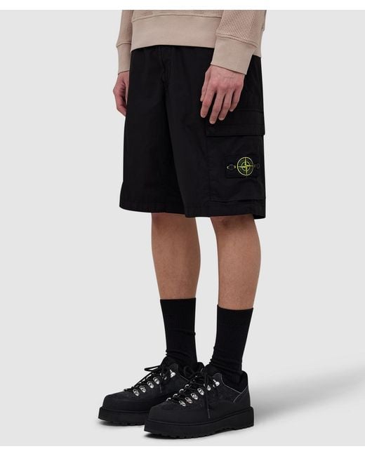 Stone Island Black Stretch Tela Paracadute Short for men