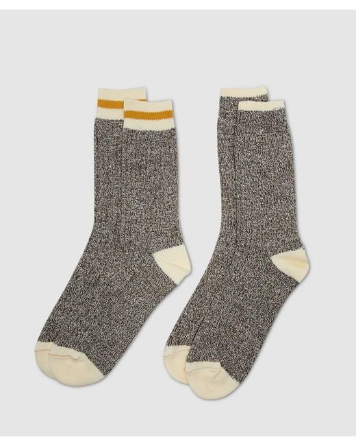 Beams Plus Gray Rag Sock (New Khaki(Line)