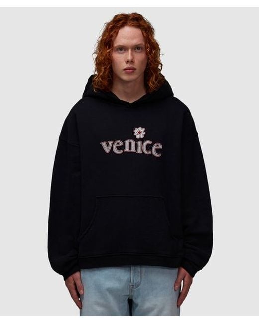 ERL Black Venice Patch Hoodie for men
