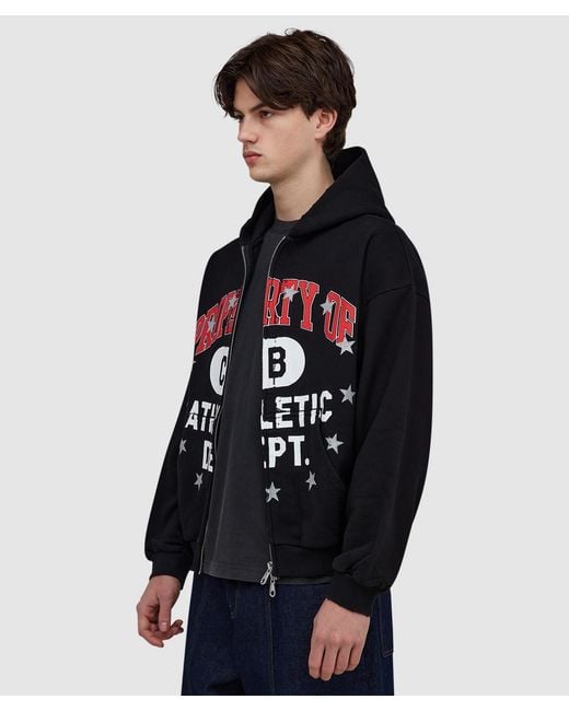 Cole Buxton Blue Property Of Zipped Hoodie (Vintage for men