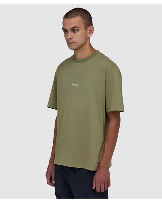 Stone Island Green Desert Print T-Shirt for men