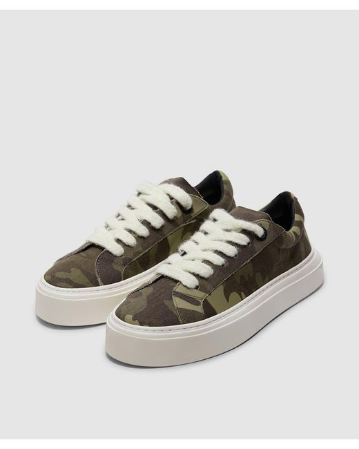 Cole Buxton Green Wilson Canvas Sneaker (Camo for men