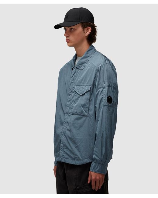 C.P. Company Chrome-R Lens Overshirt in Blue for Men | Lyst
