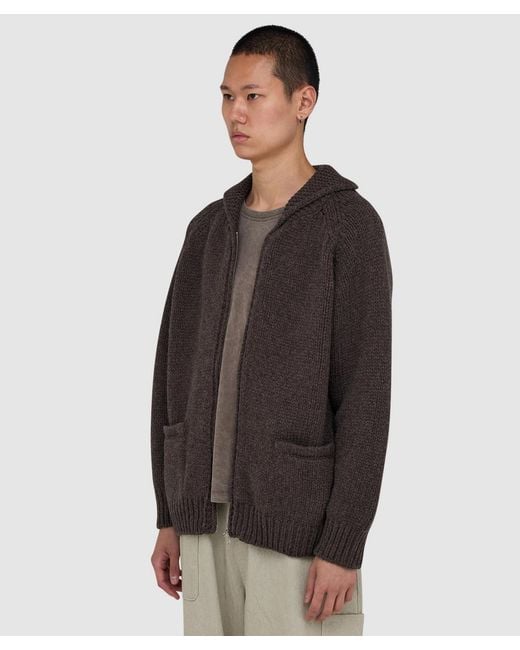 FRIZMWORKS Brown Heavy Cowichan Cardigan (Sephia for men