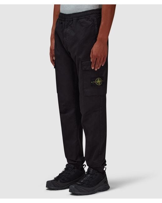 Stone Island Black Organic Cotton Cargo Pant for men