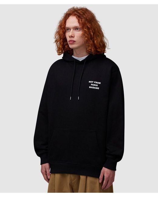 Drole de Monsieur Black Slogan Hoodie for men