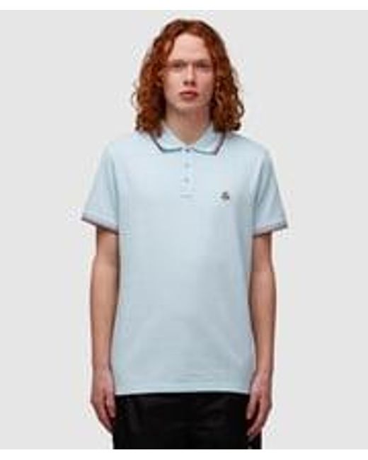 Moncler Blue Tri Colour Tip Polo Shirt for men